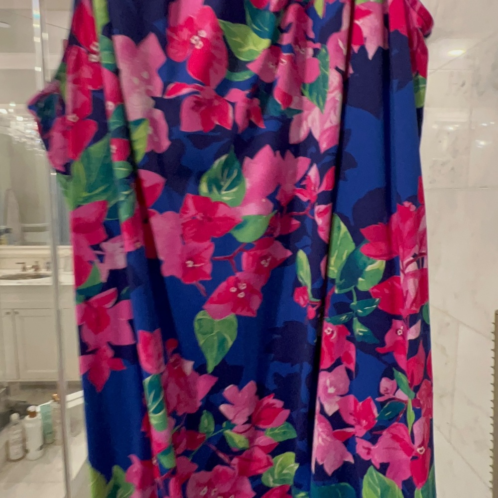 Tommy Bahama Bouganvillea Blue Ruffle Dress - Picture 13 of 16